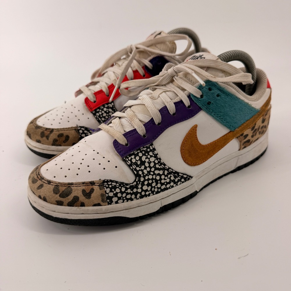 Nike Dunk Low SE Patchwork Safari Womens 8.5 Multi Color DN3866-100 Animal Print